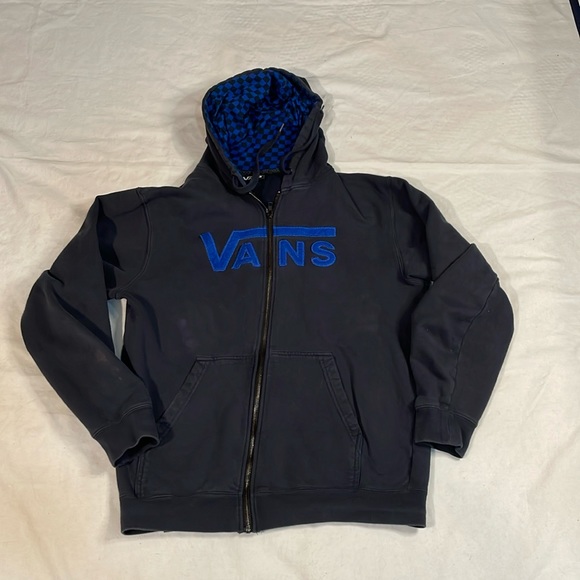 Vans Men’s Full Zip Hoodie Checked Liner Size M - Picture 1 of 7